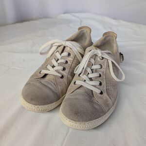 Paul Green Munchen Beige Leather & Suede Sneakers Women's Size 6 US